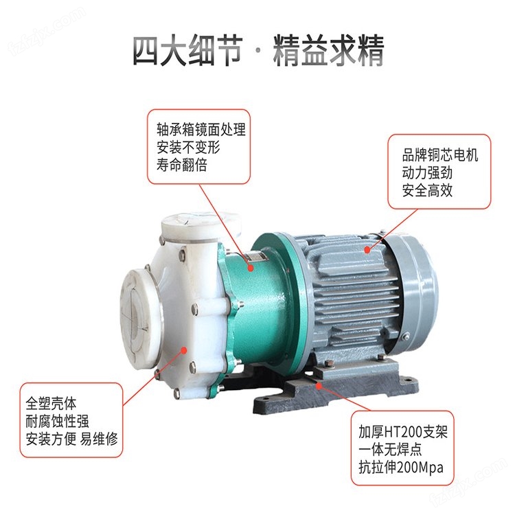 JN/江南 CQB40-25-125F氟塑磁力泵 反冲洗提升泵 硫酸卸料泵现货